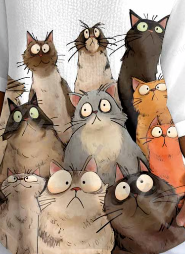 Casual Animal V Neck Three Quarter Sleeve T-shirt