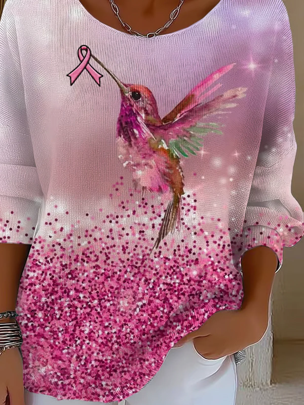 Women Cotton Animal Long Sleeve Comfy Vintage Sweater