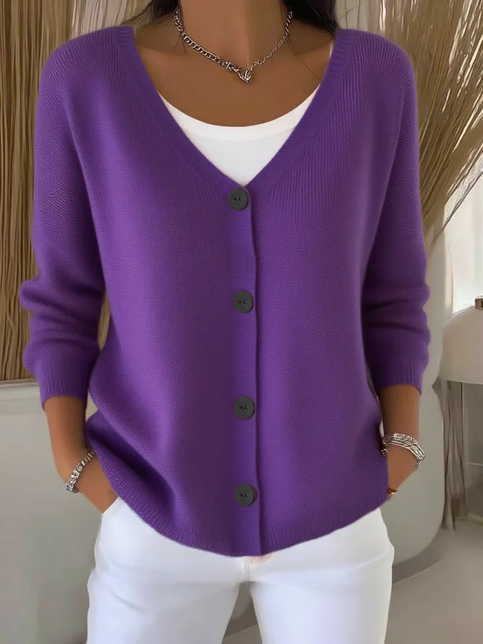 Women Plain Long Sleeve Comfy Casual Cardigan