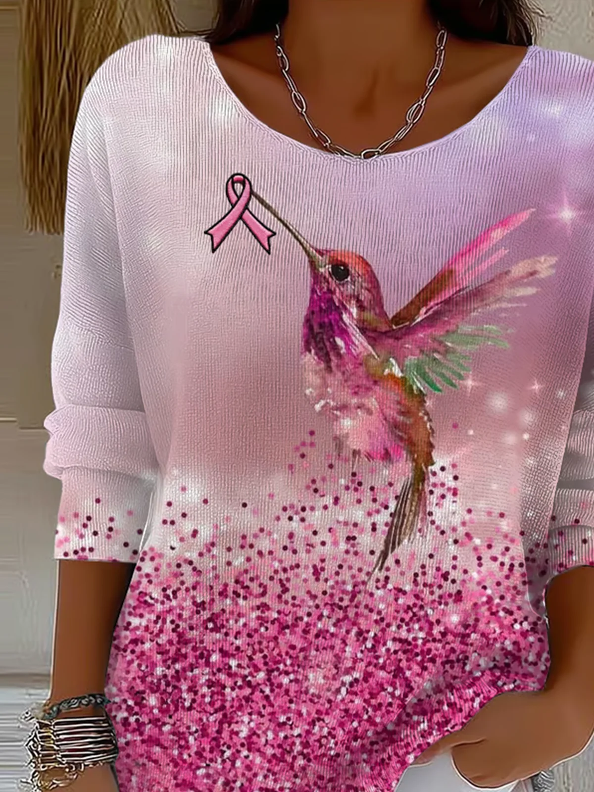 Women Cotton Animal Long Sleeve Comfy Vintage Sweater