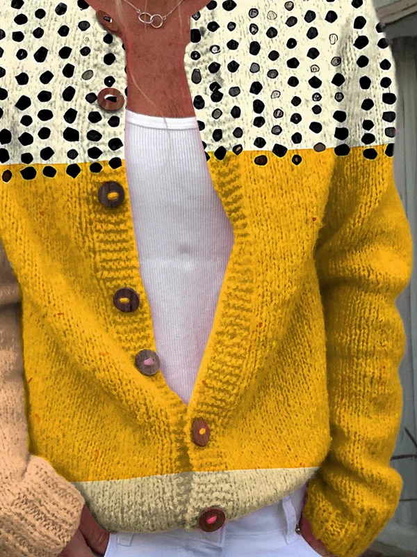 Women Abstract Long Sleeve Comfy Casual Printing Cardigan