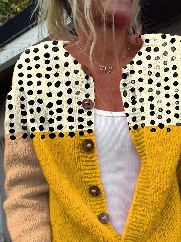 Women Abstract Long Sleeve Comfy Casual Printing Cardigan