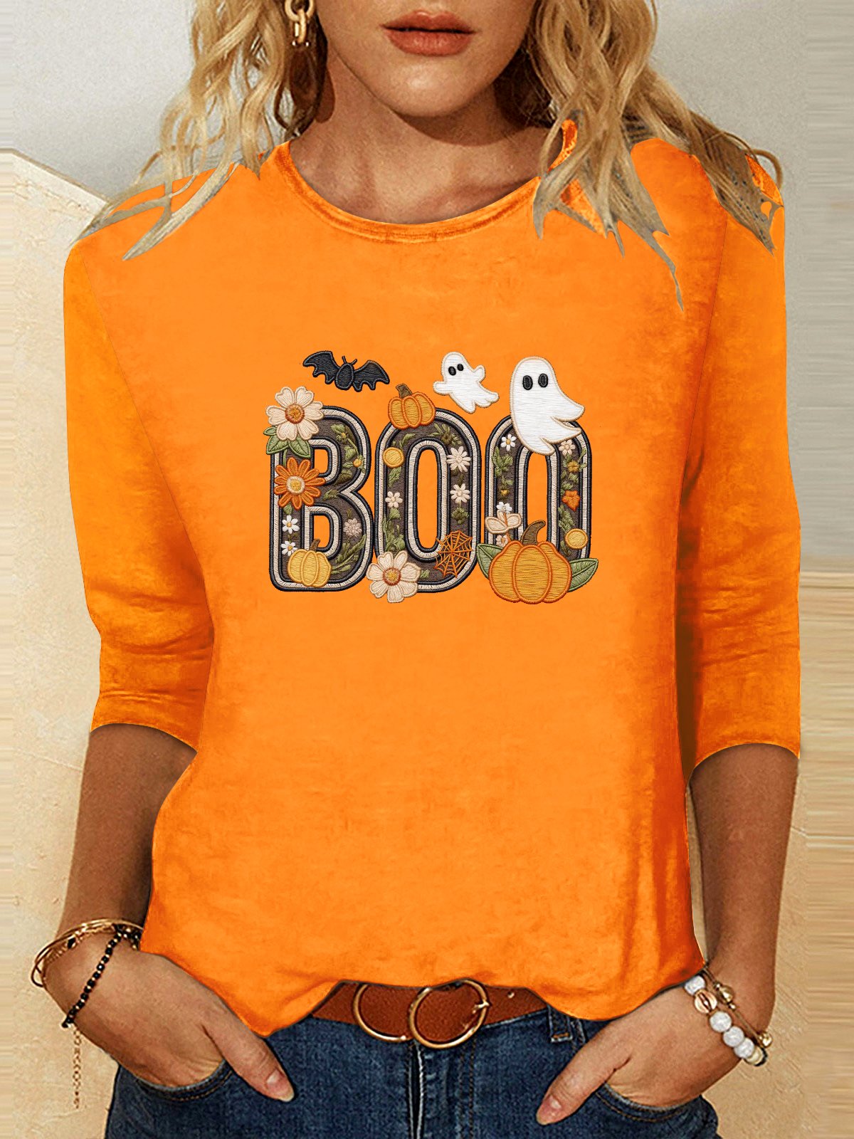 Vintage Animal Crew Neck Long Sleeve T-shirt