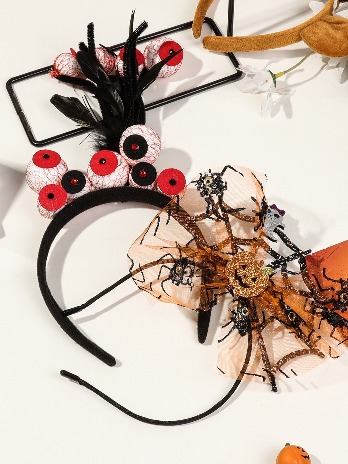 Halloween 2025 Pumpkin Headband Little Devil Ghost Festival Carnival Party Decoration Hair Accessory Headband