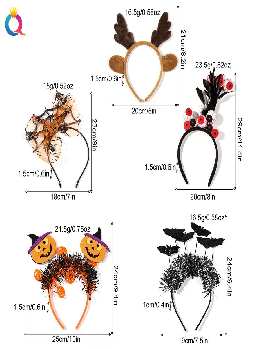 Halloween 2025 Pumpkin Headband Little Devil Ghost Festival Carnival Party Decoration Hair Accessory Headband