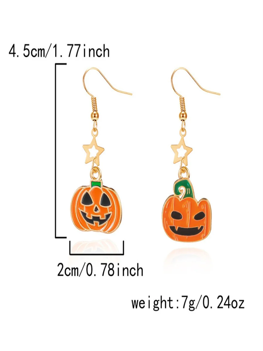 Halloween Jewelry Cartoon Bat Ghost Pumpkin Earrings Kitten Skull Spider Witch Earrings