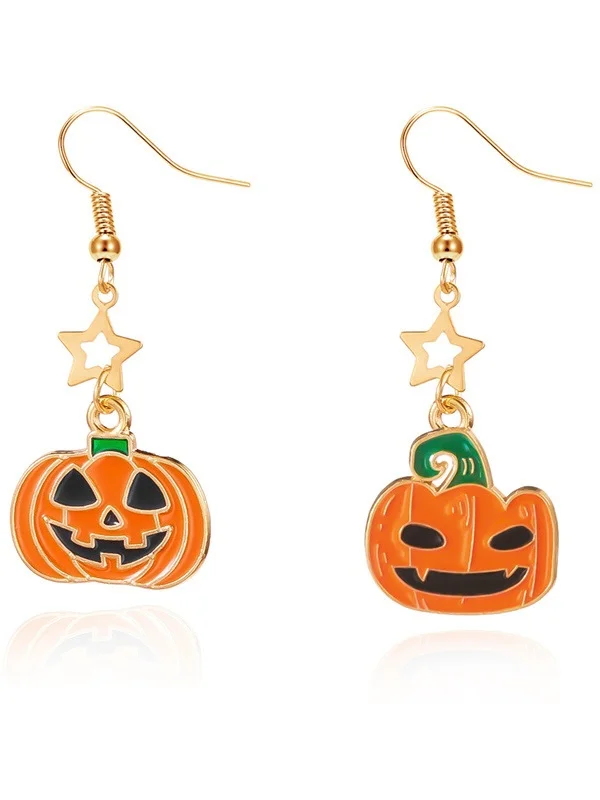 Halloween Jewelry Cartoon Bat Ghost Pumpkin Earrings Kitten Skull Spider Witch Earrings