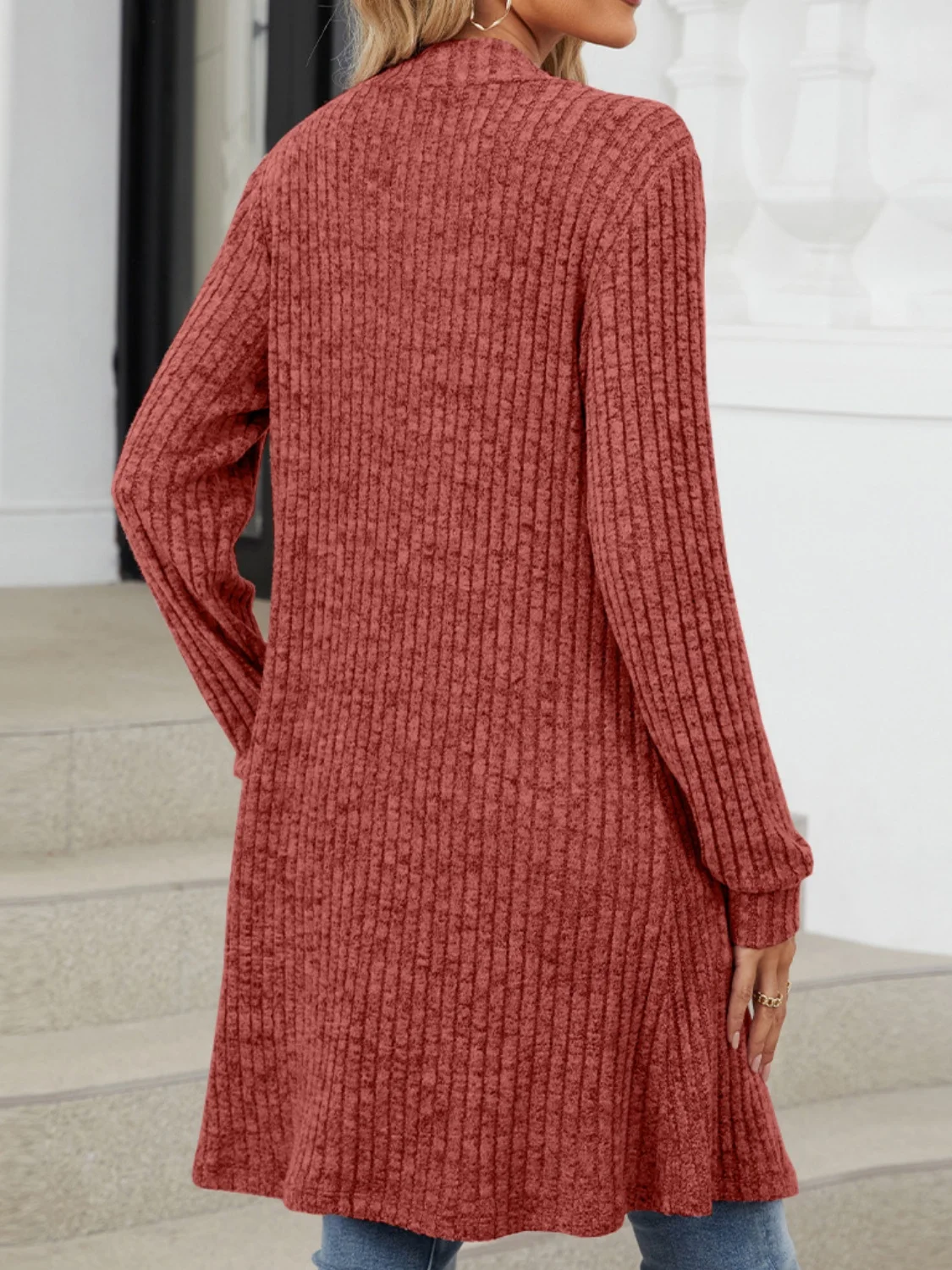 Women Spring/Fall Outerwear Vintage Split Joint Plain Long Sleeve Wrap Jacket