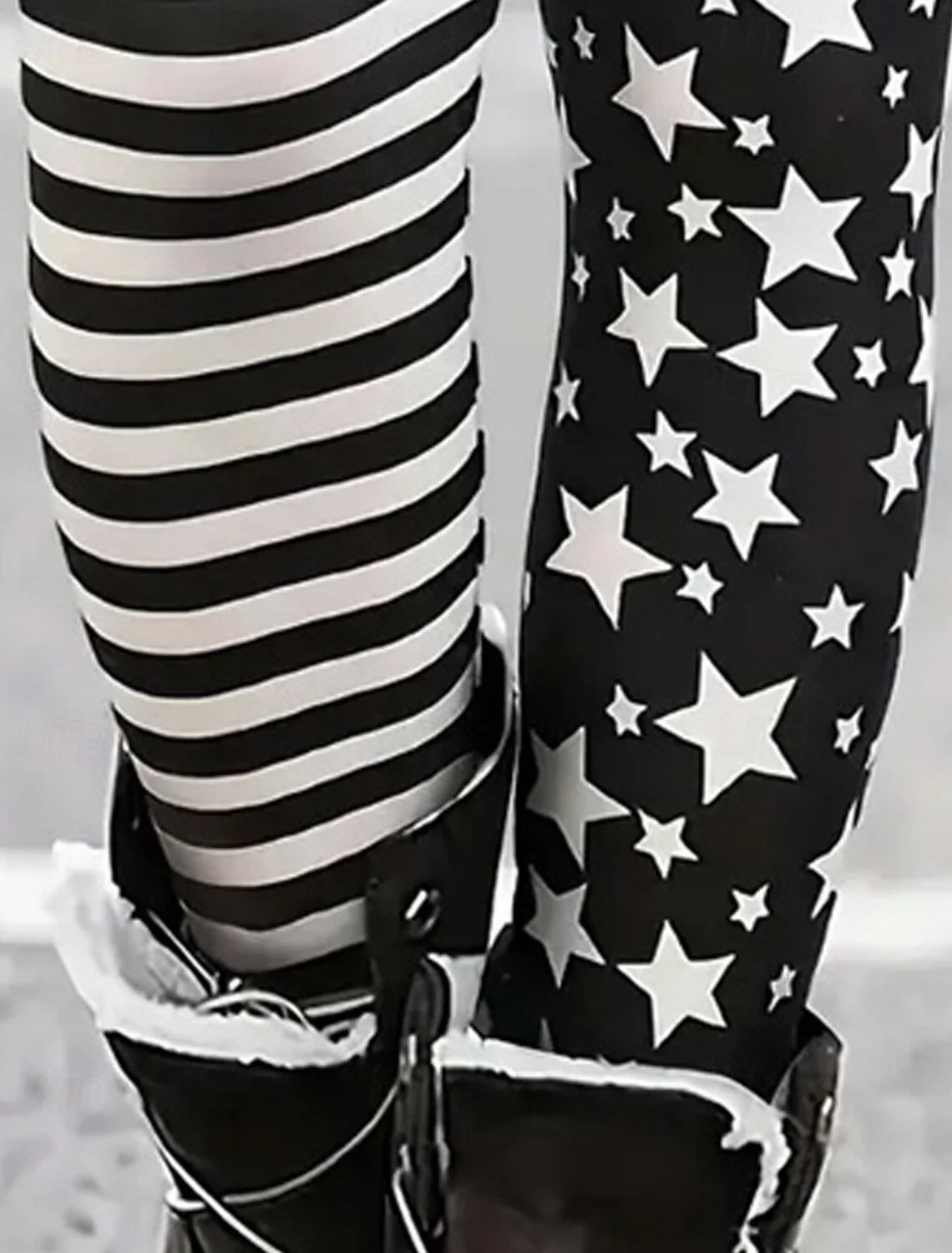 Women Striped Vintage All Season Long Leggings