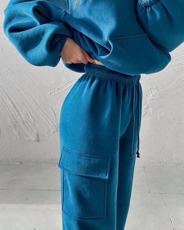 Women Plain Two-Piece Set Daily Long Sleeve Casual Spring/Fall Top With Pants Matching Set