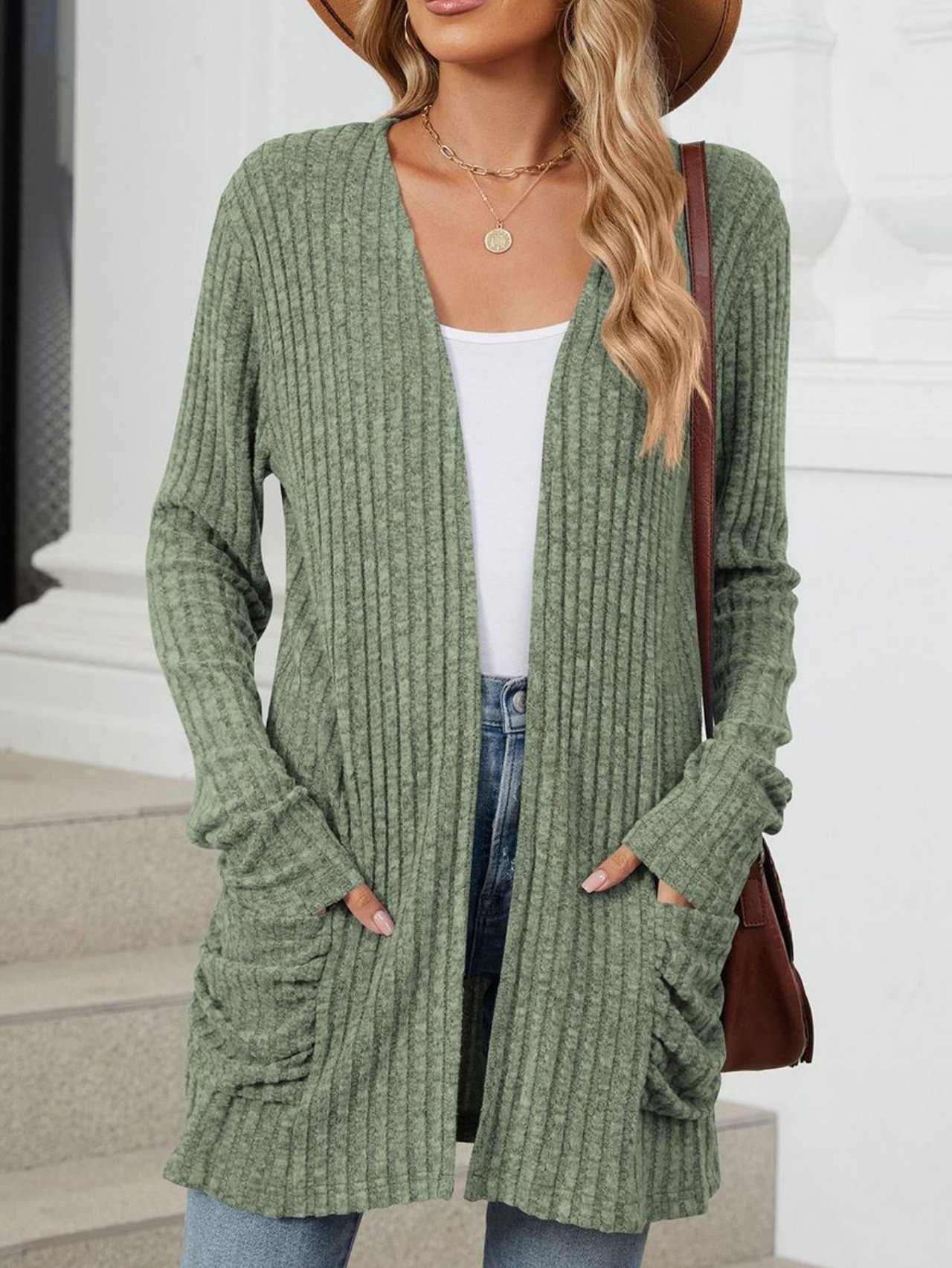 Women Spring/Fall Outerwear Vintage Gathered Plain Long Sleeve Jacket