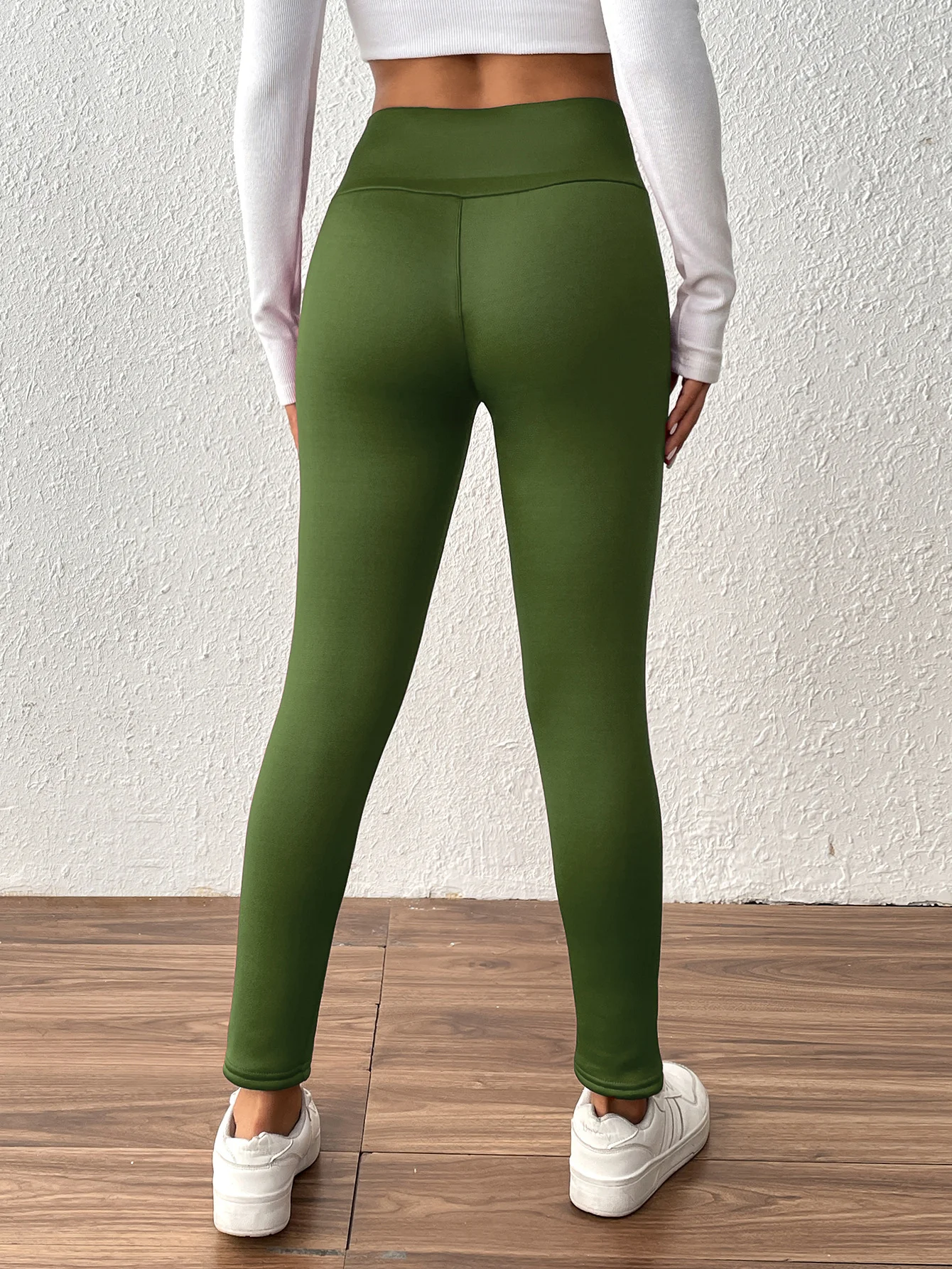 Women Comfortable fleece Plain Casual Winter Soft Long Leggings