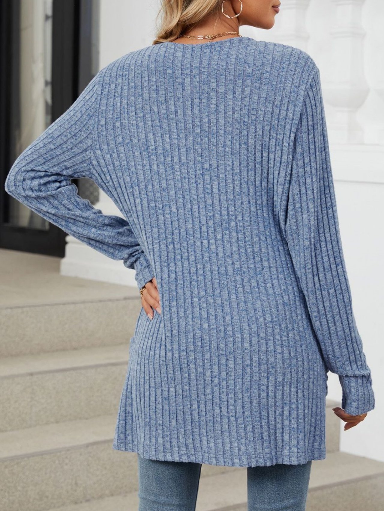 Women Spring/Fall Outerwear Vintage Gathered Plain Long Sleeve Jacket