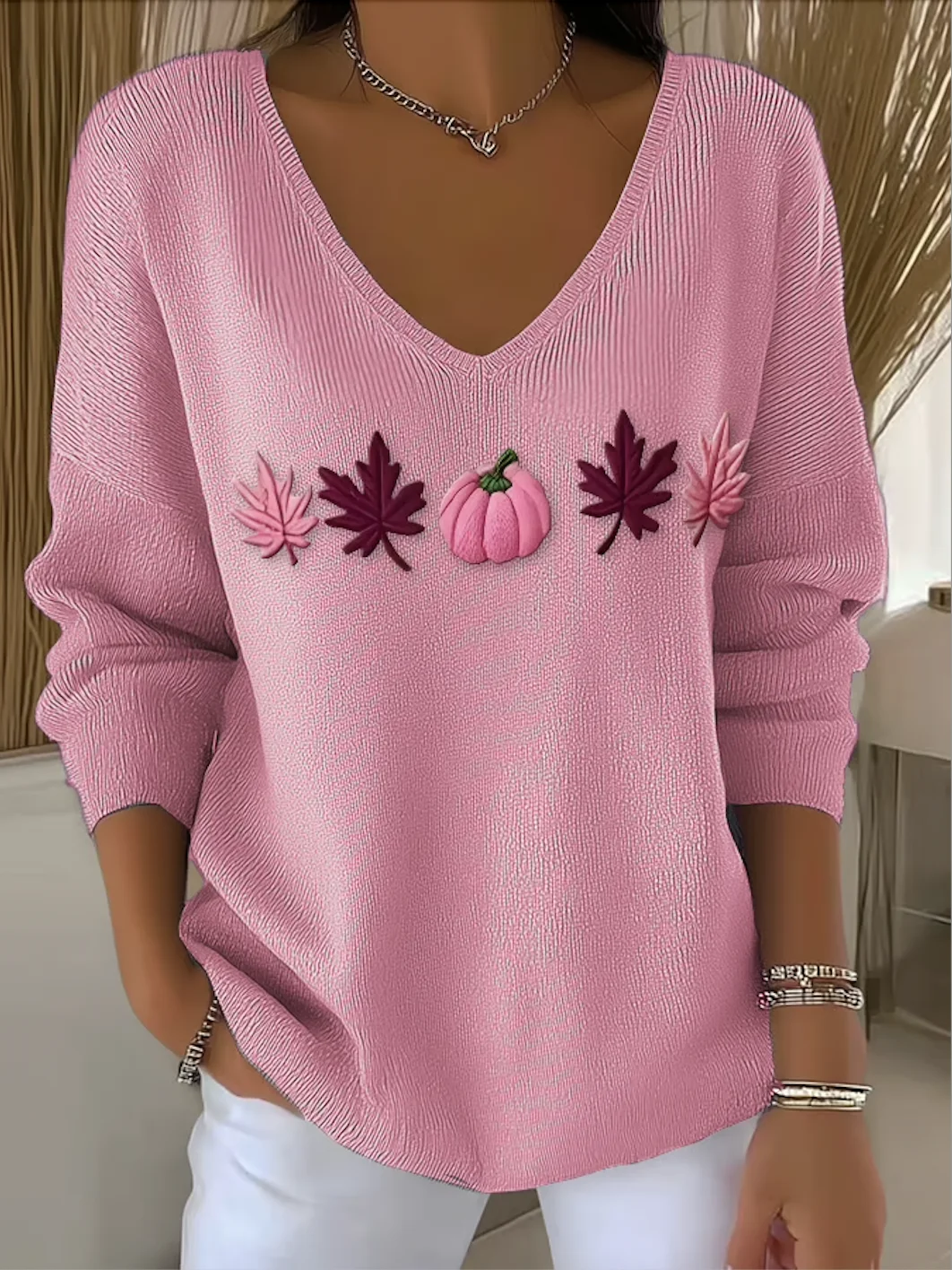 Women Cotton Halloween Long Sleeve Comfy Casual Sweater