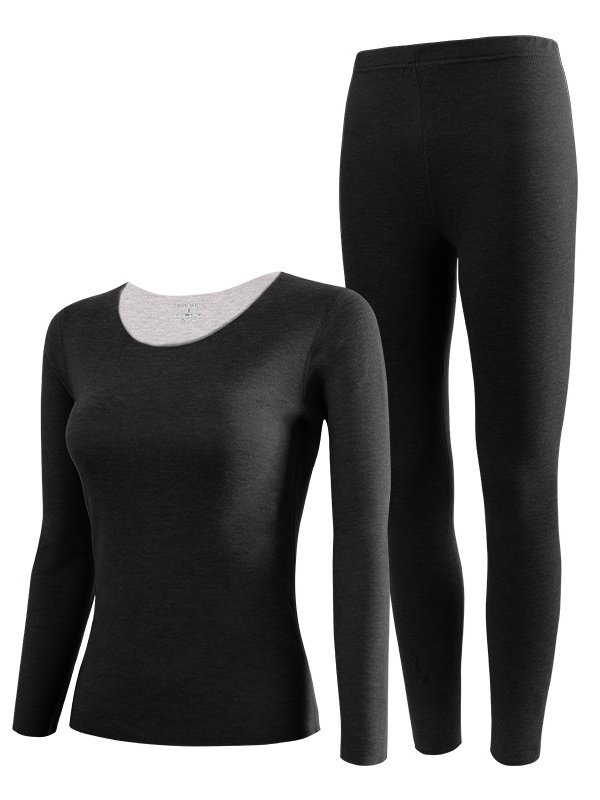 Women Plain Two-Piece Set Daily Long Sleeve Casual Spring/Fall Top With Pants Matching Set