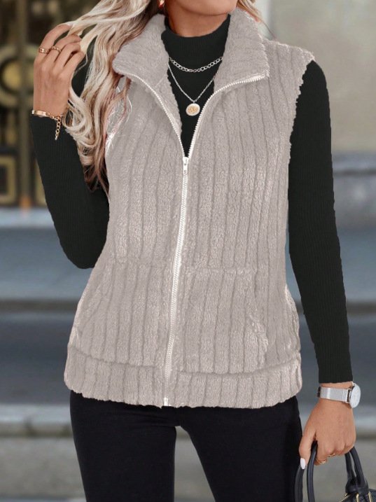 Women's Autumn And Winter Fashion Casual Simple Sleeveless Versatile Vest Jacket