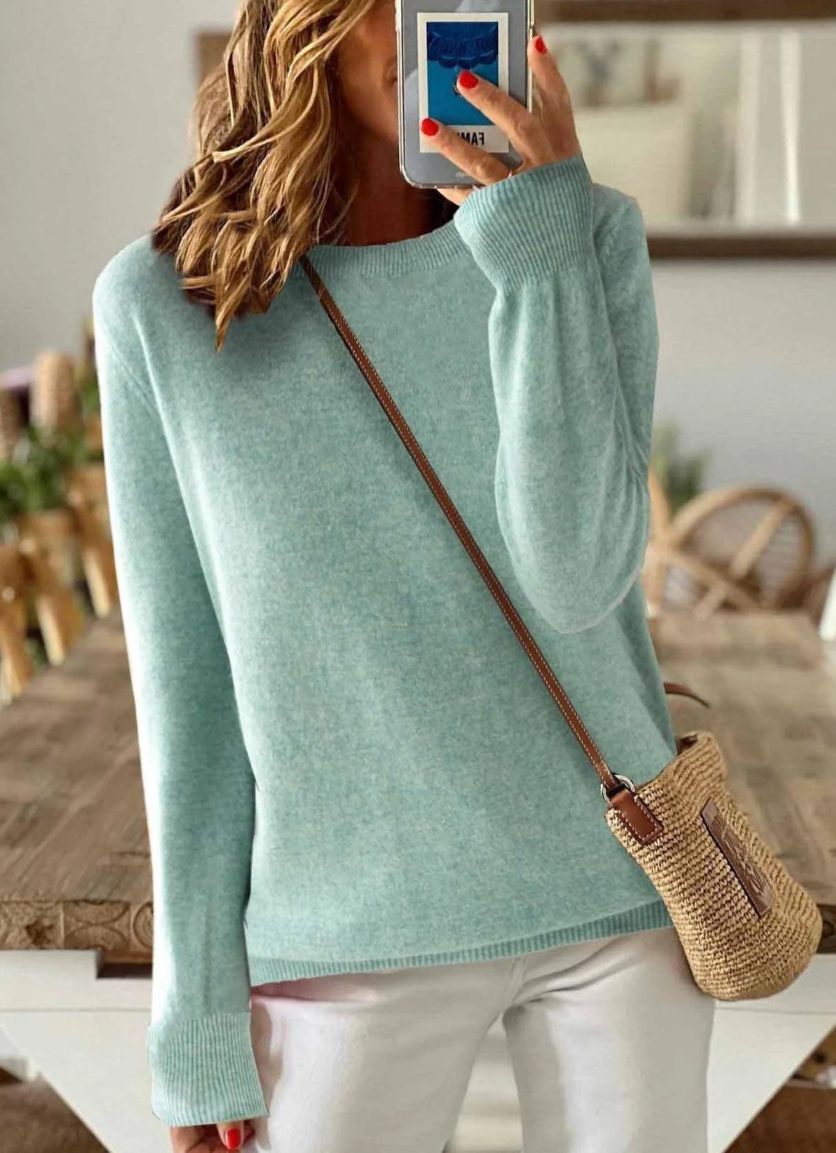 Women Plain Long Sleeve Comfy Vintage Cardigan