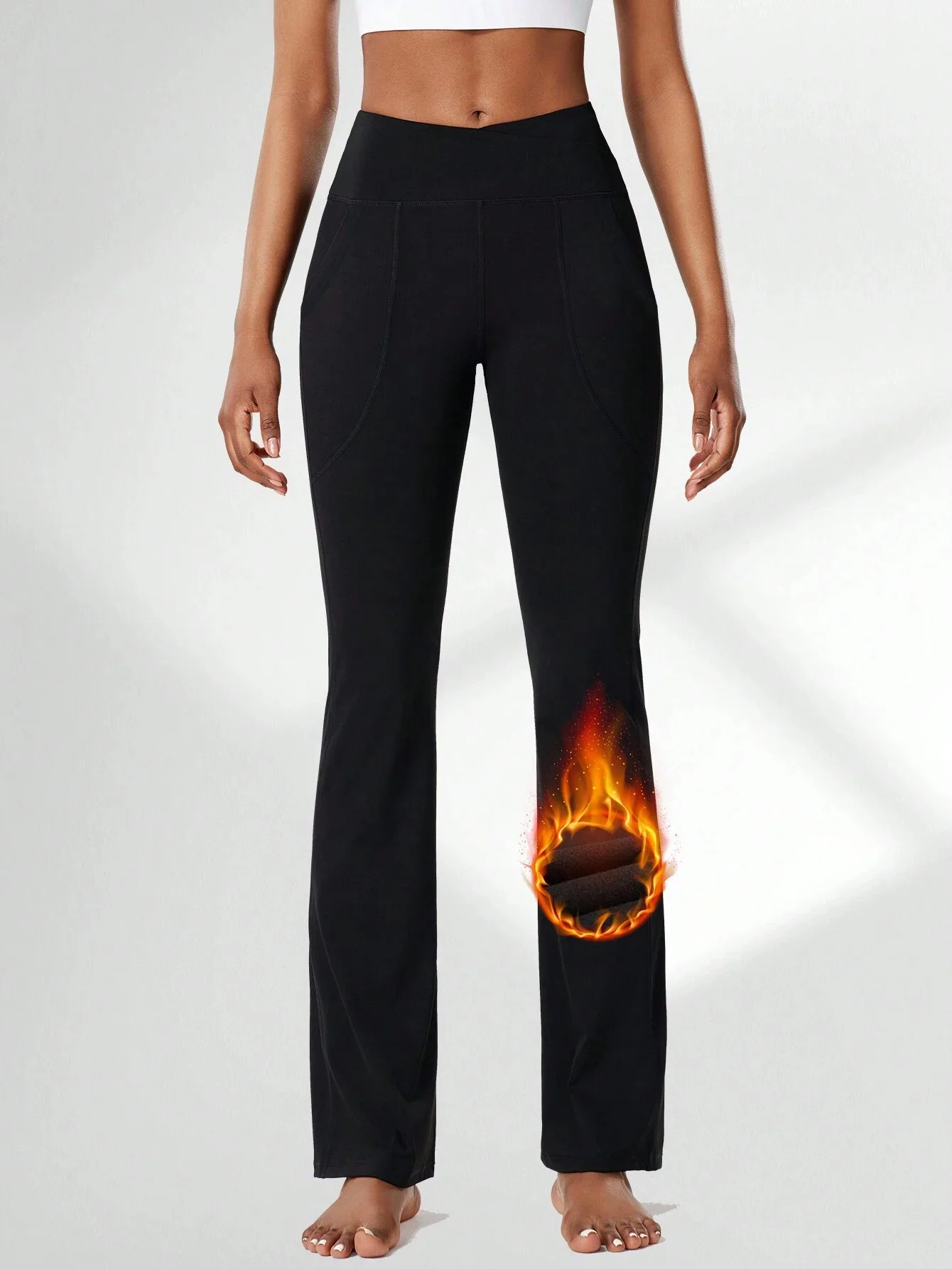 Women Plain Long Pants Casual Winter Trousers