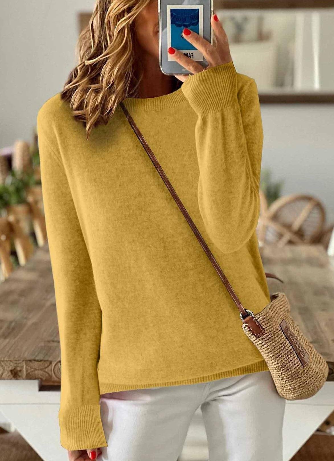 Women Plain Long Sleeve Comfy Vintage Cardigan