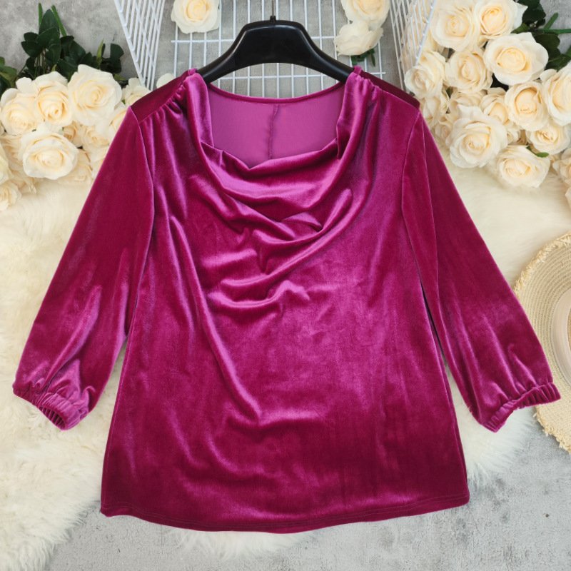 Casual Plain V Neck Long Sleeve T-shirt