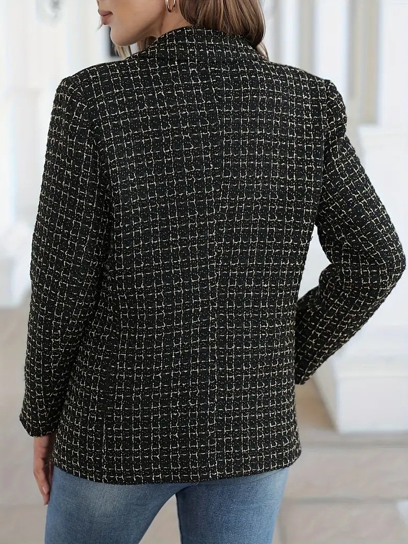 Women Geometric Spring/Fall Outerwear Casual Long Sleeve Shawl Collar Regular Blazer