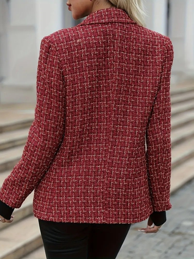 Women Geometric Spring/Fall Outerwear Casual Long Sleeve Shawl Collar Regular Blazer