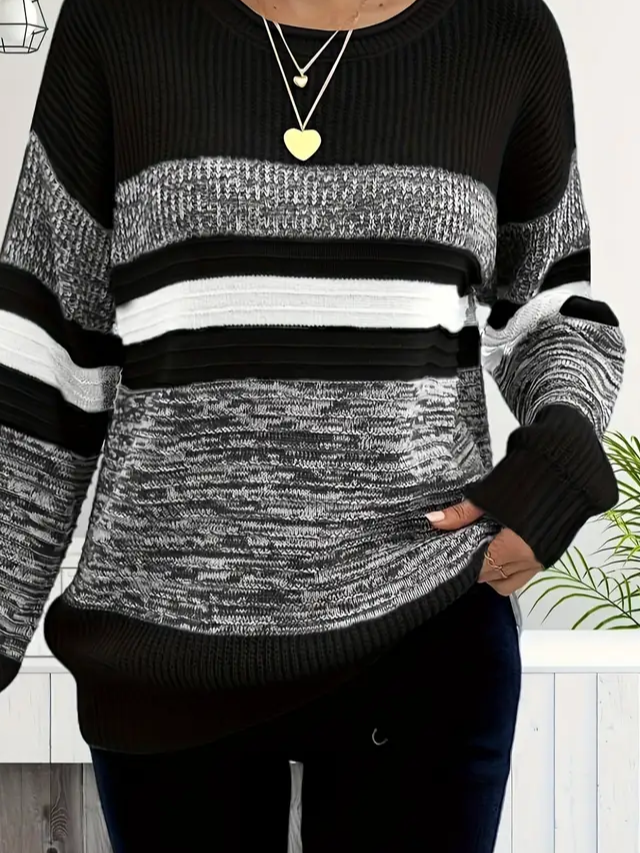Women Abstract Long Sleeve Comfy Casual Printing Sweater