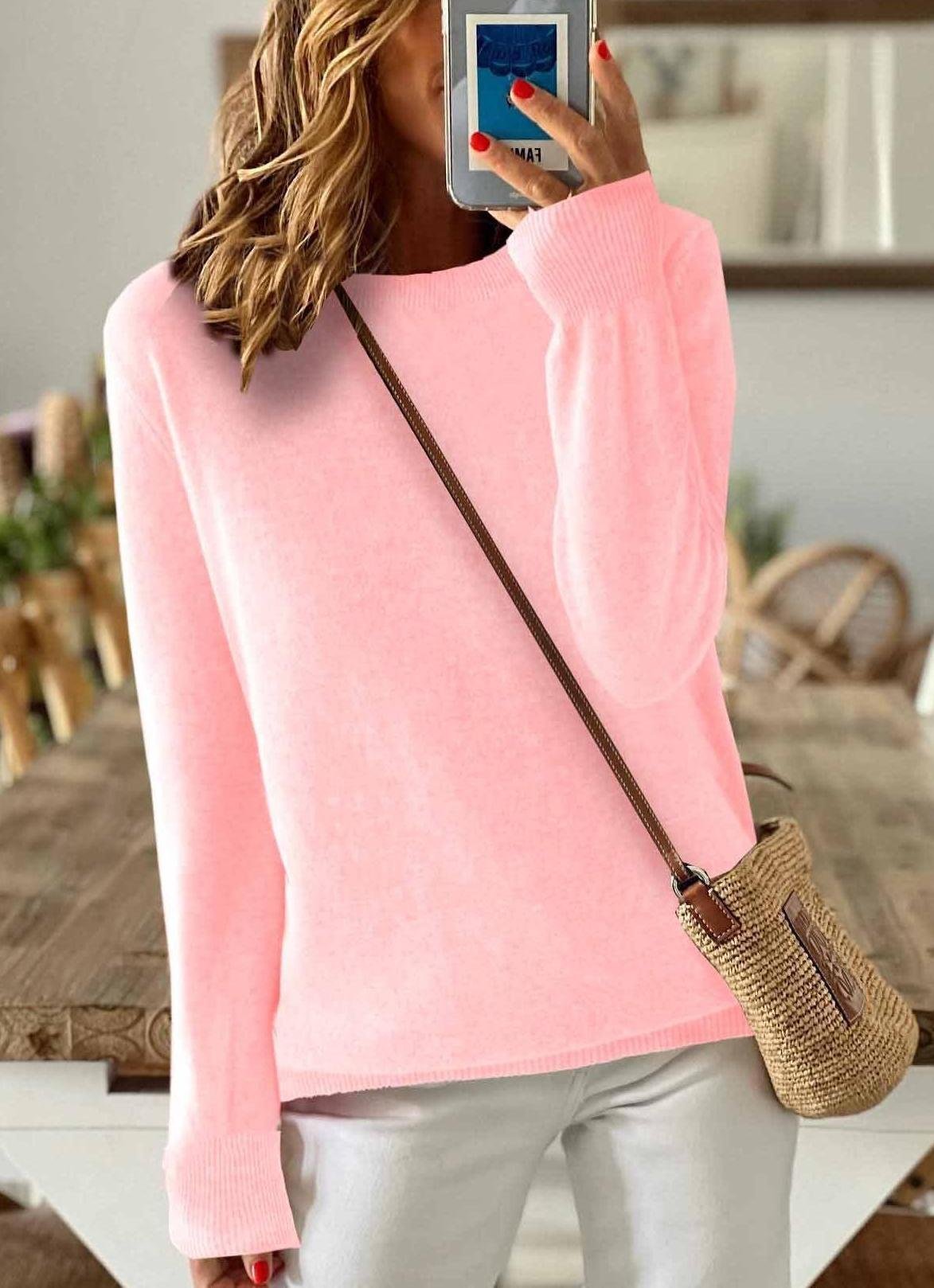 Women Plain Long Sleeve Comfy Vintage Cardigan