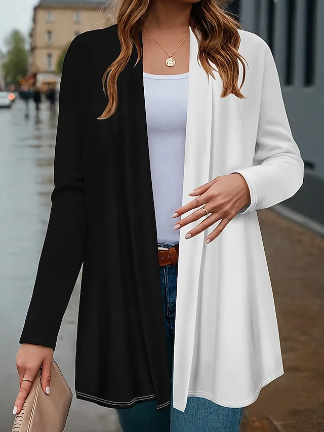 Women Spring/Fall Outerwear Vintage Animal Long Sleeve V Neck Jacket