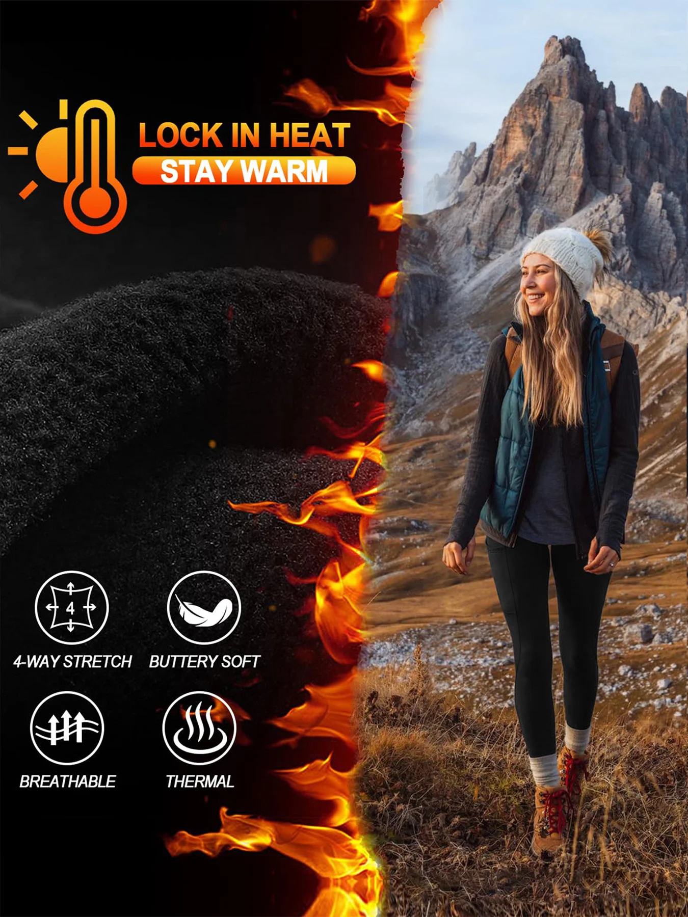 Women Plain Vintage Winter Long Leggings