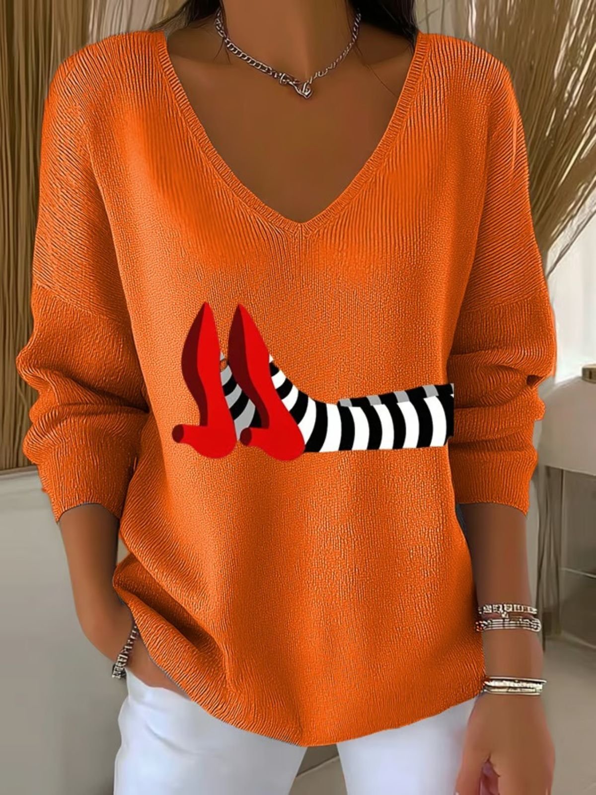 Women Cotton Halloween Long Sleeve Comfy Casual Sweater
