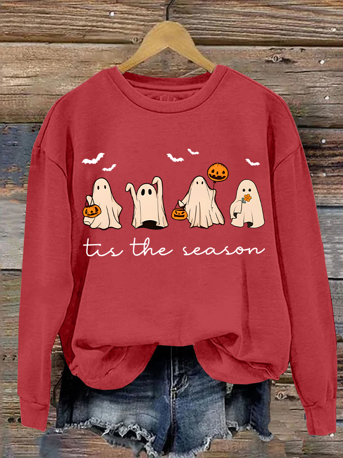 Casual Crew Neck Halloween Sweatshirt