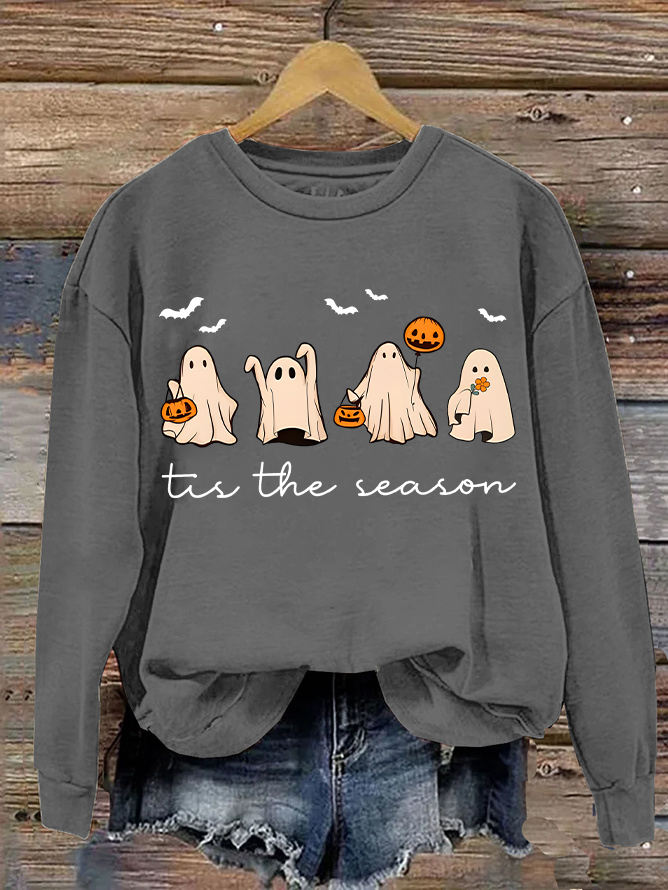 Casual Crew Neck Halloween Sweatshirt