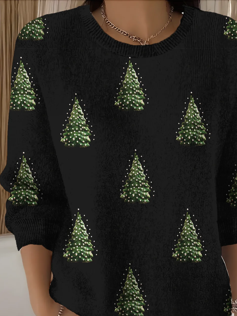 Women Christmas Long Sleeve Comfy Vintage Sweater