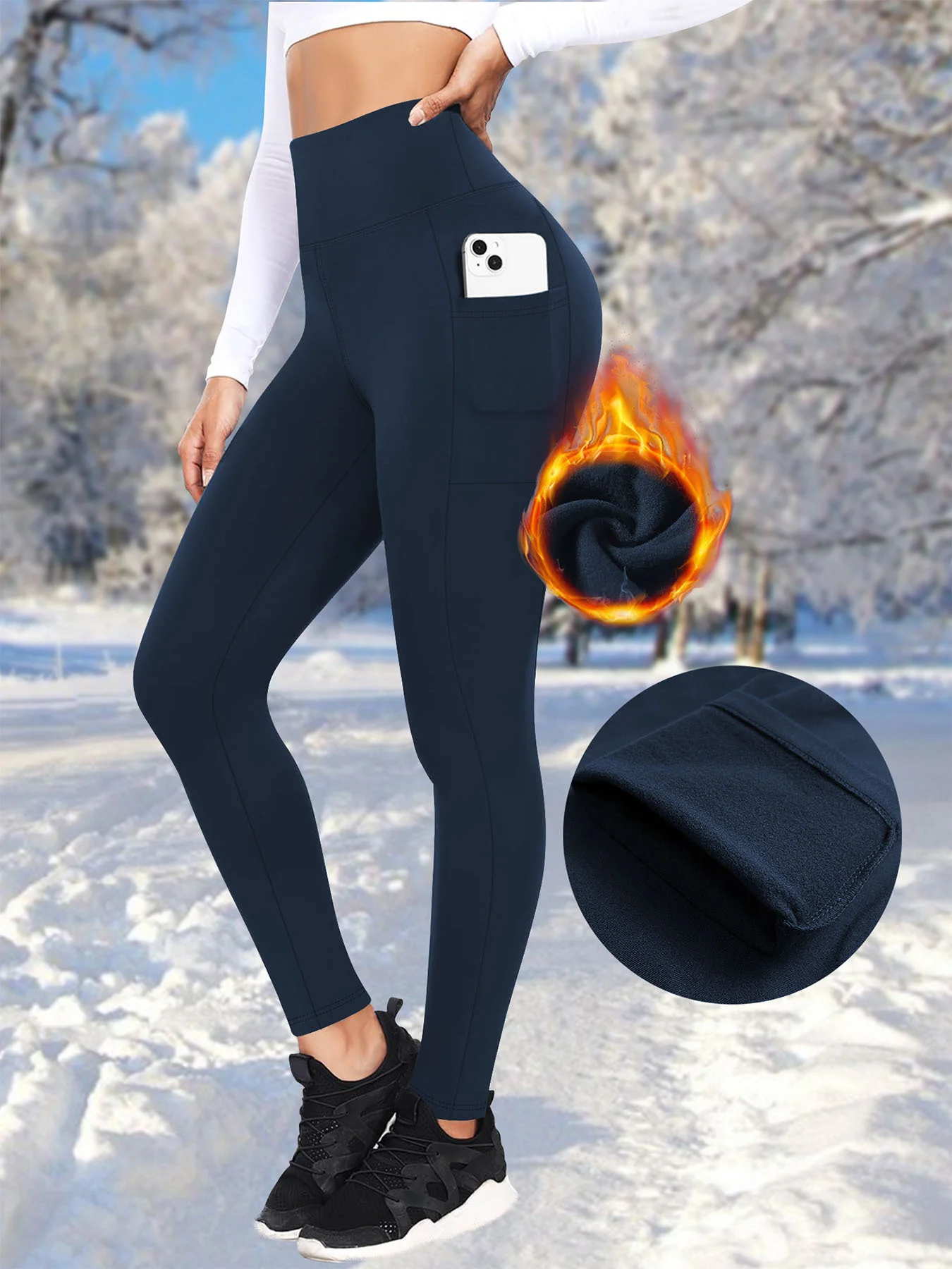 Women Plain Vintage Winter Long Leggings