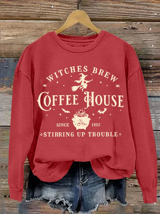 Casual Crew Neck Halloween Sweatshirt