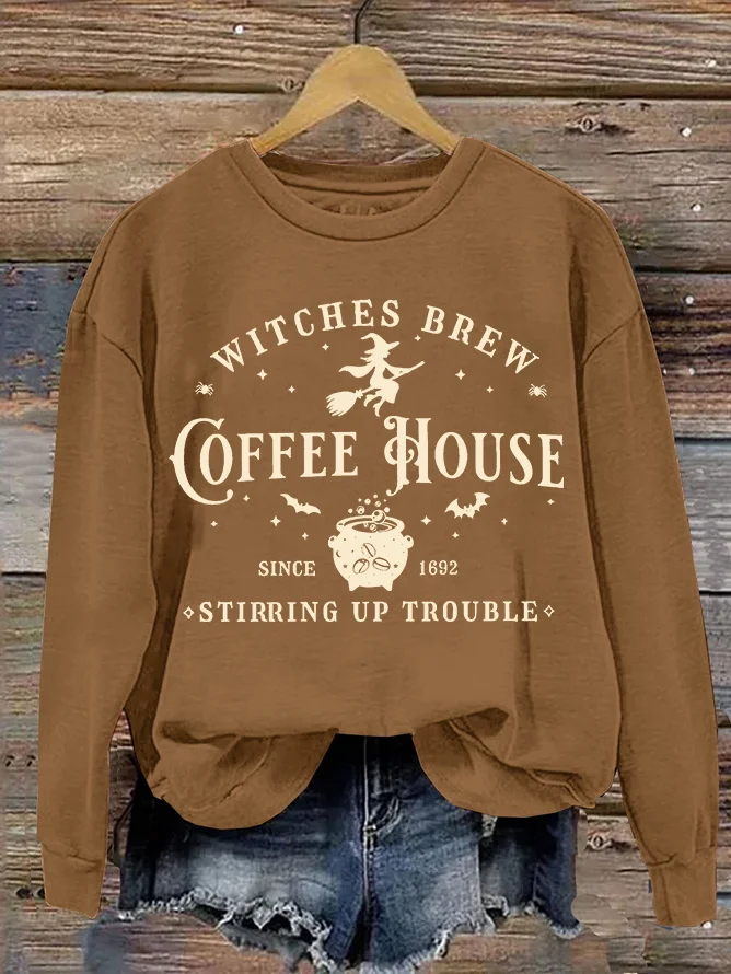 Casual Crew Neck Halloween Sweatshirt