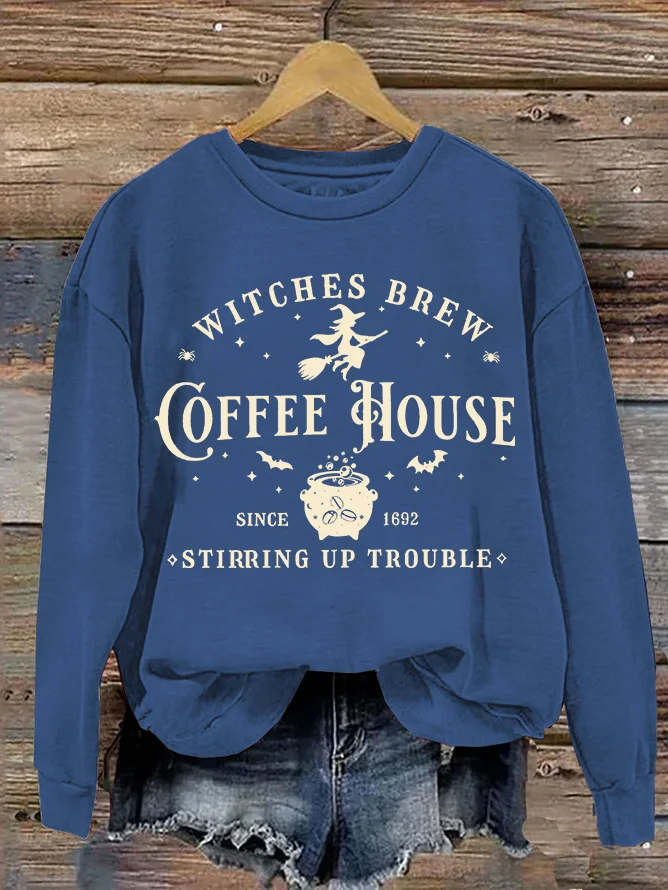 Casual Crew Neck Halloween Sweatshirt