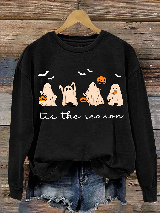 Casual Crew Neck Halloween Sweatshirt