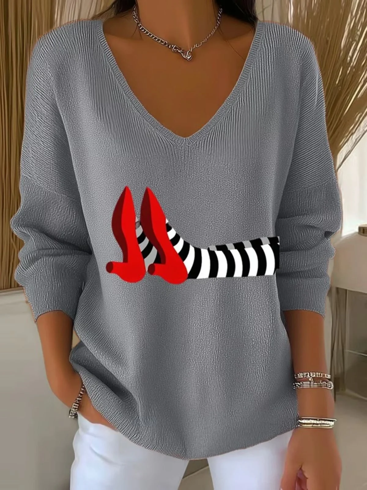 Women Cotton Halloween Long Sleeve Comfy Casual Sweater