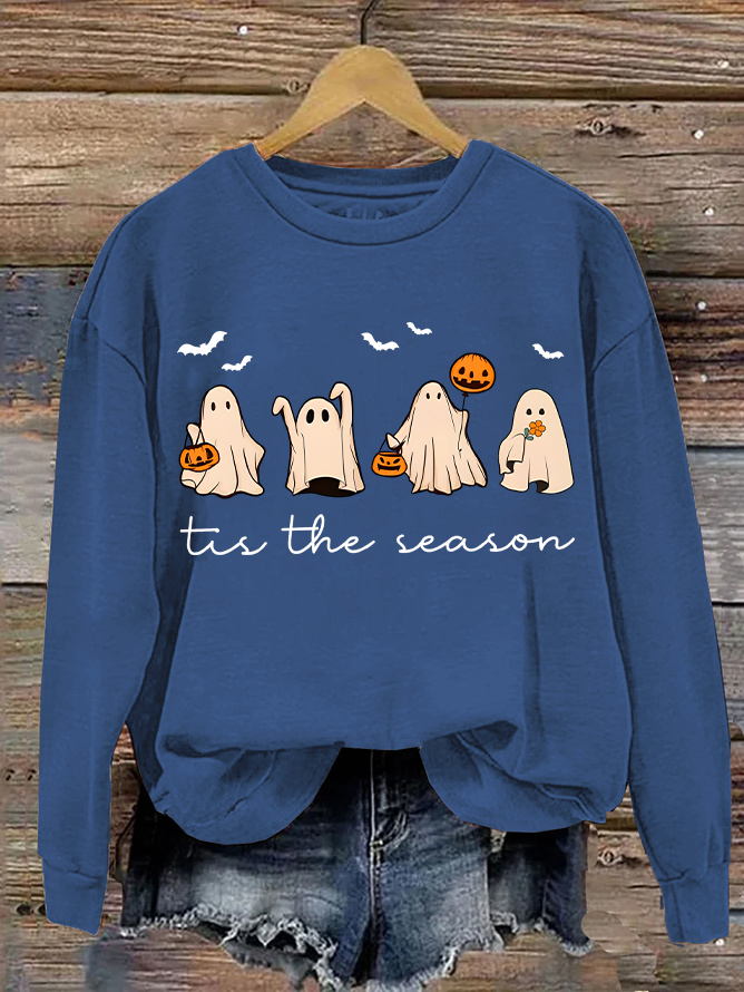Casual Crew Neck Halloween Sweatshirt