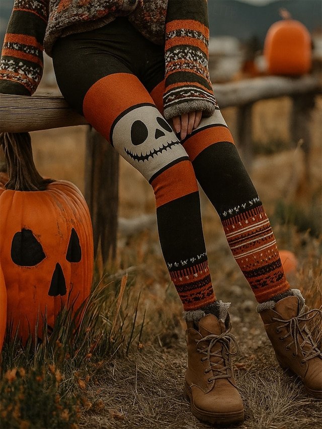 Women Geometric Vintage All Season Long Leggings