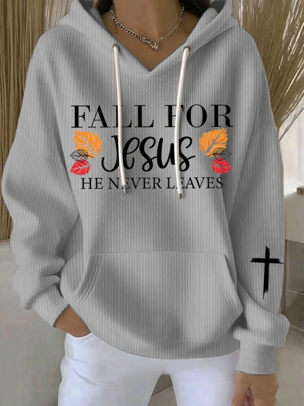 Casual Hooded Jesus Copy Art Print Comfy Loose Hoodie