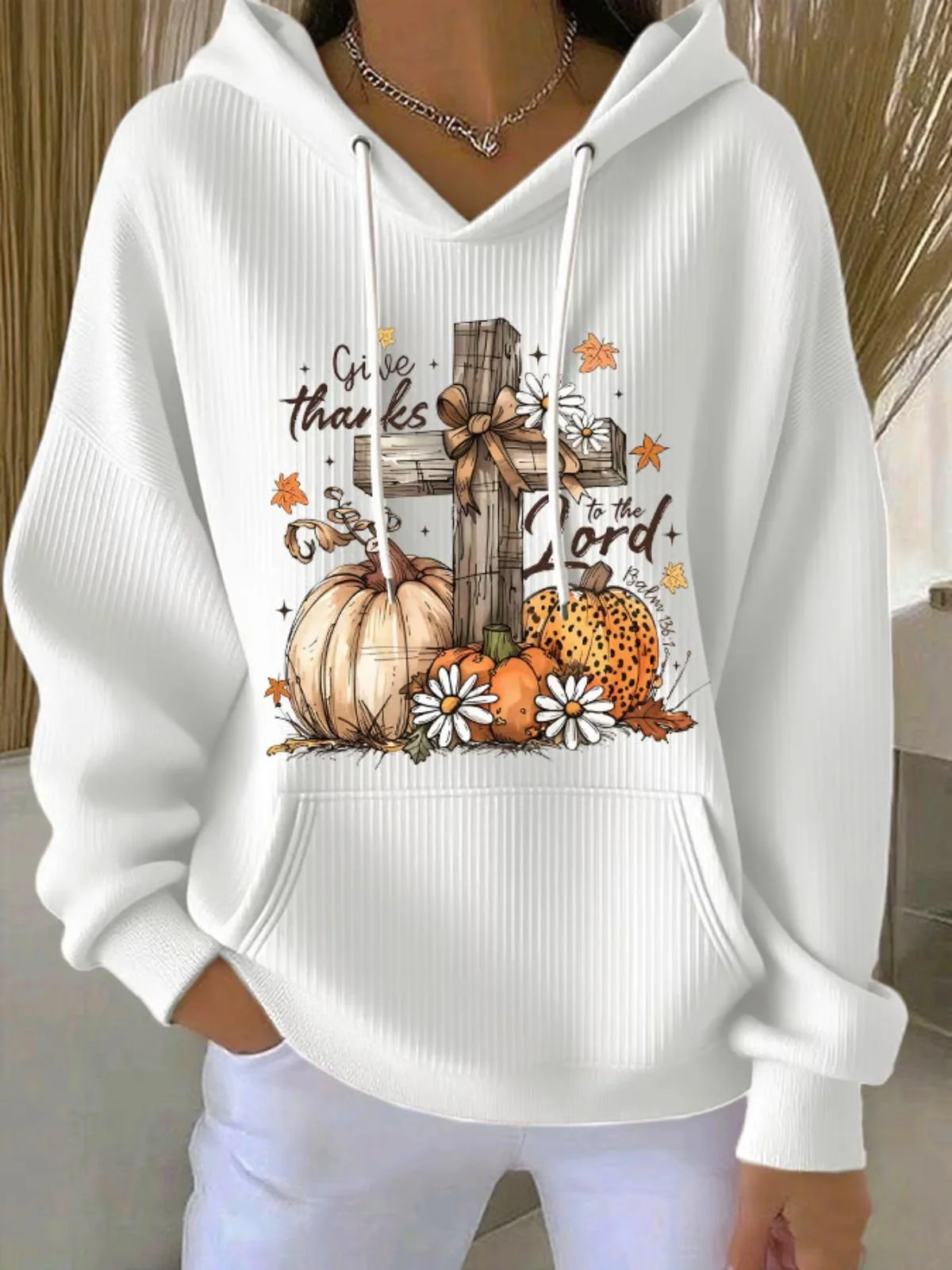 Casual Hooded Pumpkin Pattern Hoodie