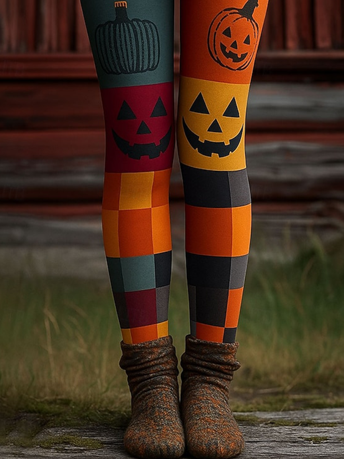 Women Plaid Vintage All Season Long Leggings