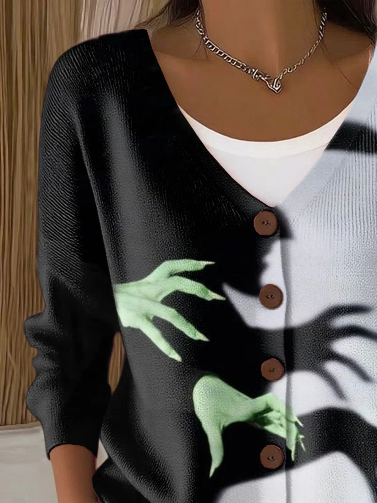 Women Halloween Long Sleeve Comfy Casual Printing Cardigan