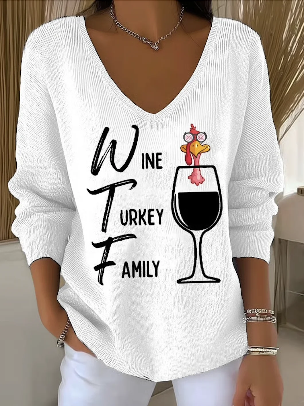 Women Cotton Animal Long Sleeve Comfy Casual Sweater