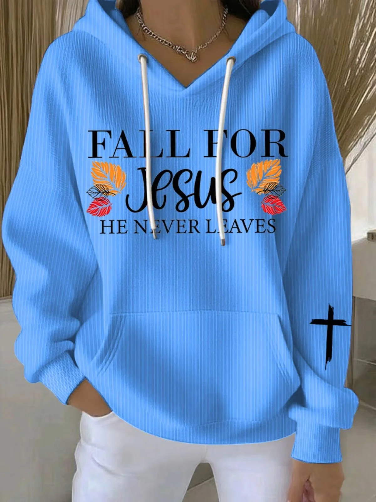 Casual Hooded Jesus Copy Art Print Comfy Loose Hoodie