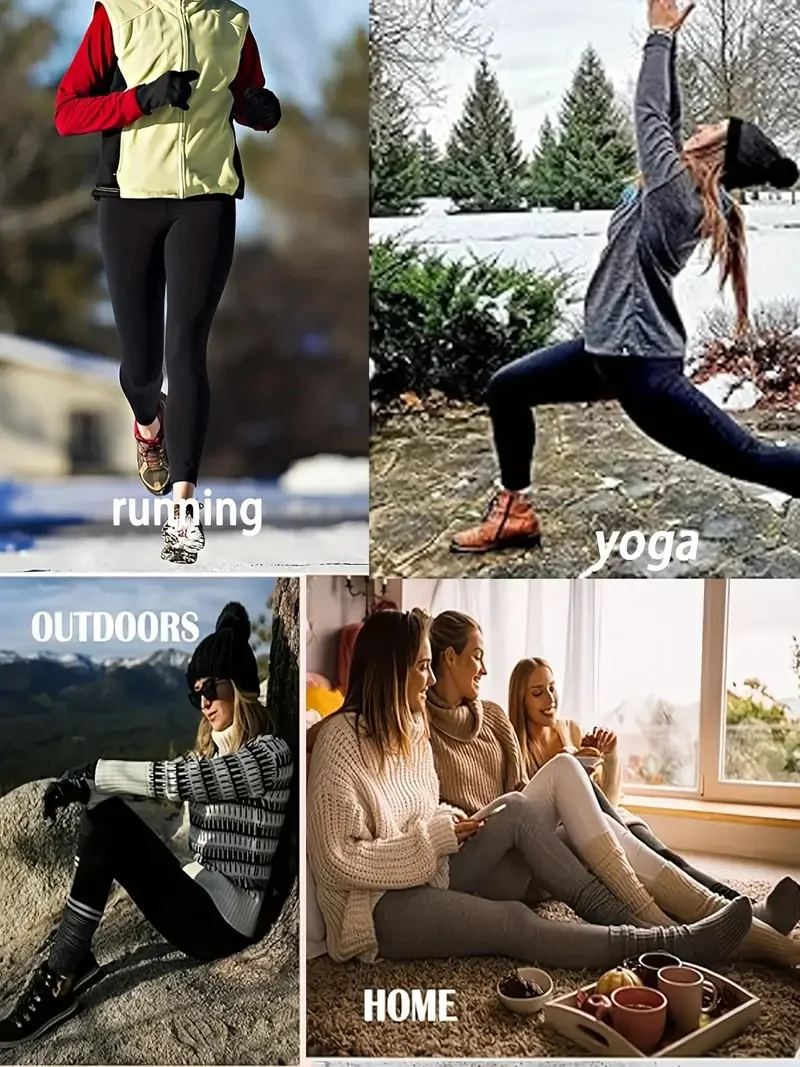 Women Plain Casual Winter Ankle Pants Leggings