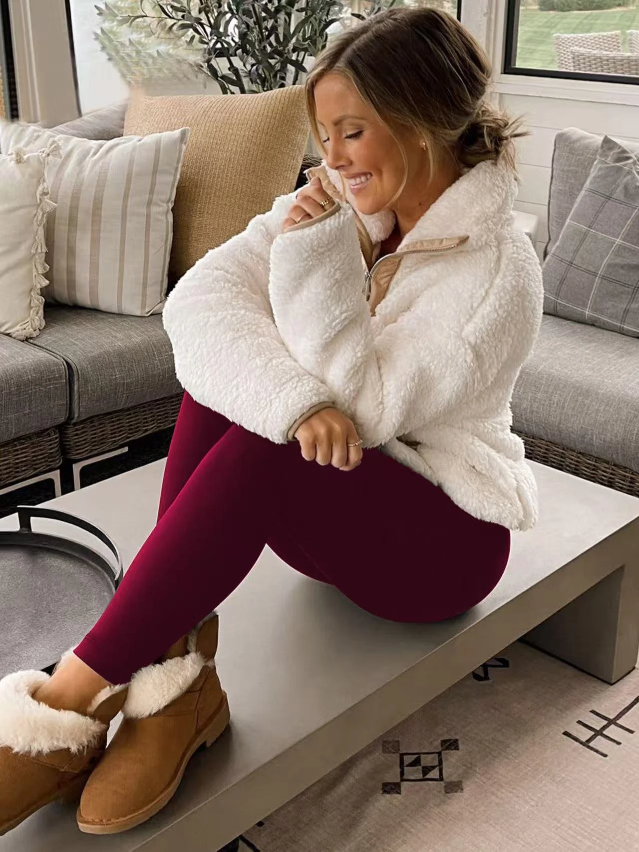 Women Plain Casual Winter Ankle Pants Leggings